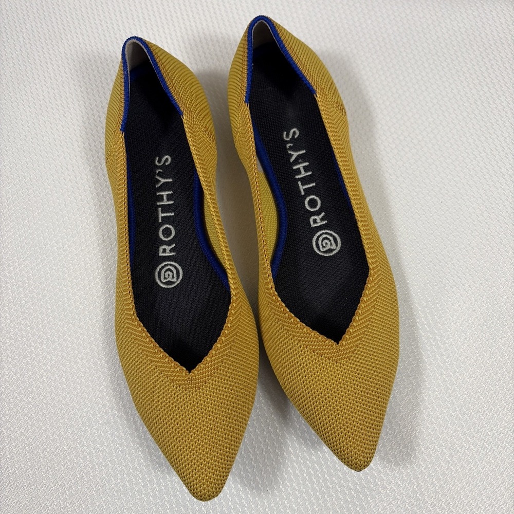 Rothy's The Point Pointed Toe‎ Ballet Flats Marigold Yellow Size US 6
